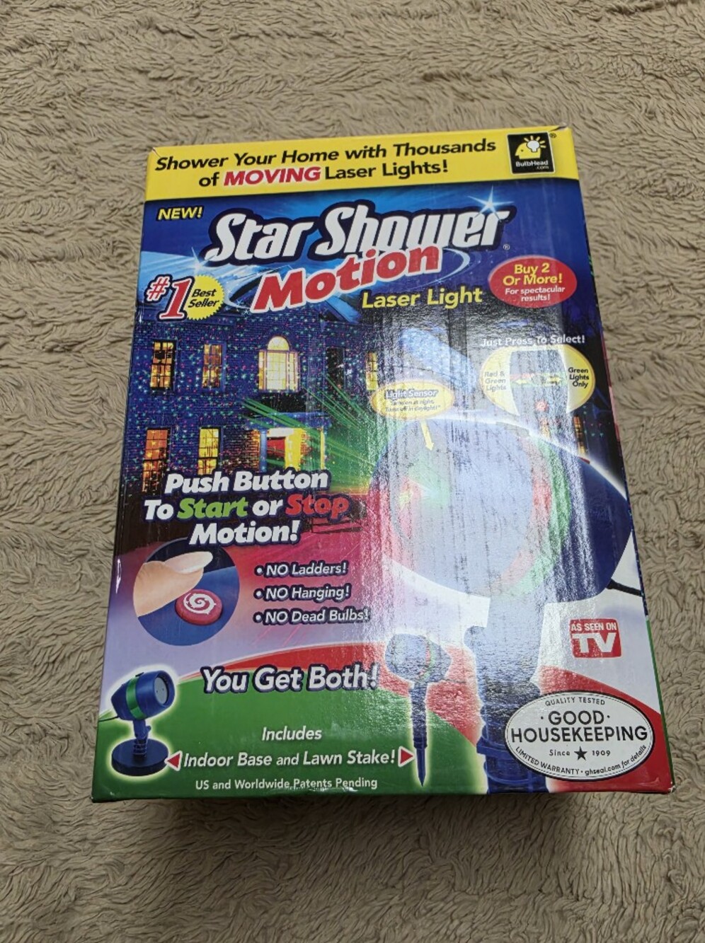 Stat Shower Motion Laser Light, Multi-Color Holiday Projection Indoor Or Outdoor